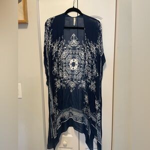 Francesca's Collections Blue Sheer Kimono Cardigan